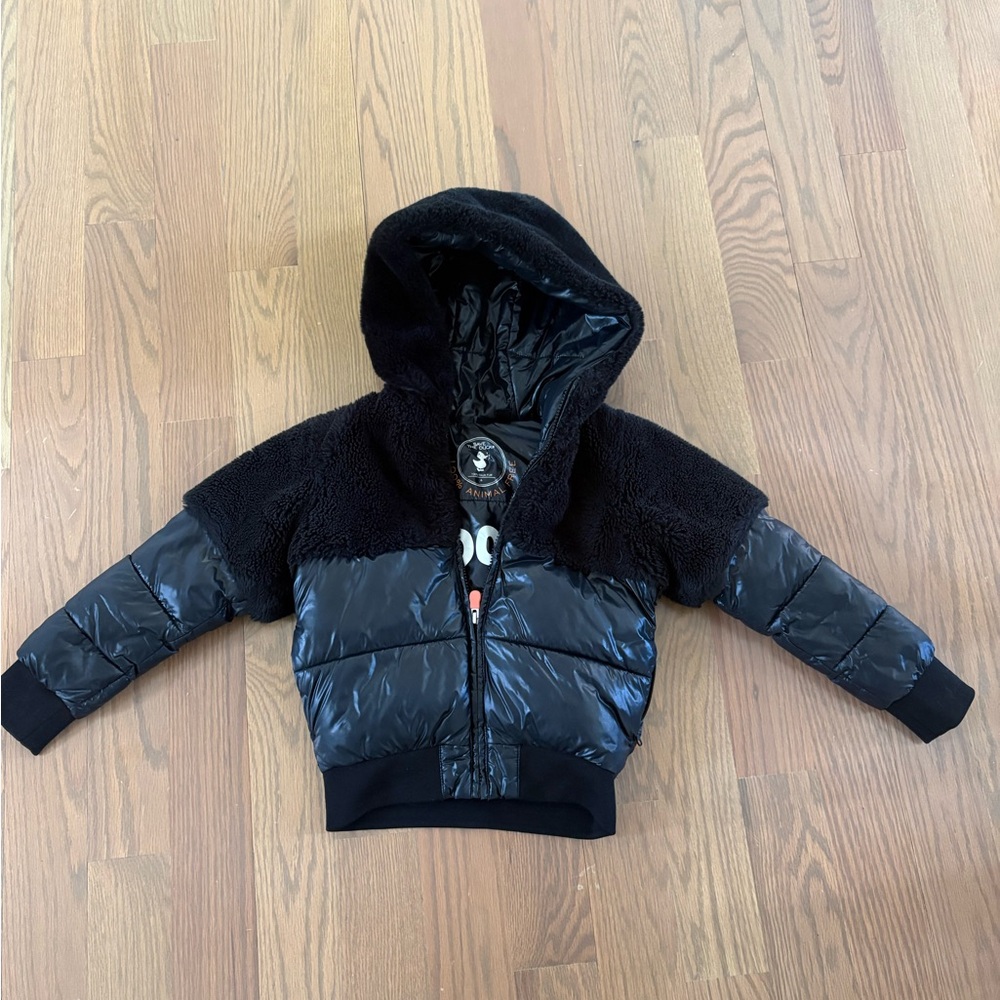 Save the Duck Black Hooded Puffer Jacket Size 6